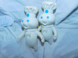 7" 1971 2 VINYL PILLSBURY DOUGH BOY DOLLS,  OR 6" 1972 DOUGH GIRLS, HEAD SWIVELS